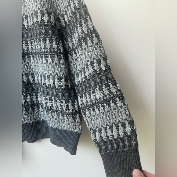 NWT Men's Fair Isle Design Ribbed Pullover Sweater Goodfellow & Co Gray Black L - Picture 4 of 8